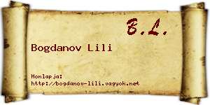 Bogdanov Lili névjegykártya