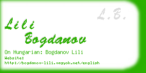 lili bogdanov business card